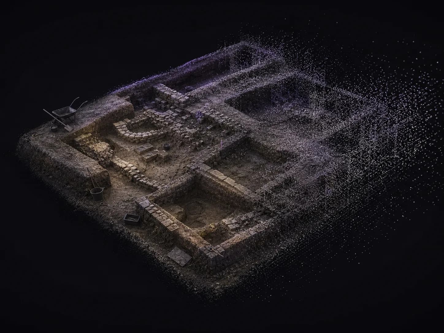 Техническая 3D-диорама археологических раскопок
